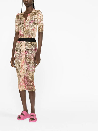 Lace Fin Midi Skirt