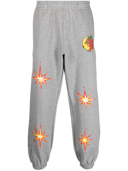 Illustration-Style Print Track Pants