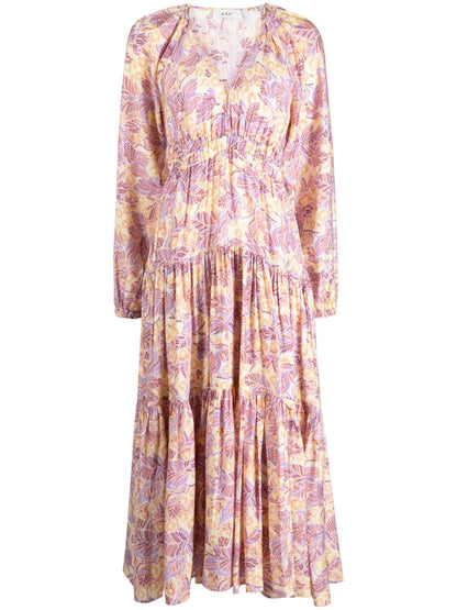 Iman Floral-Print Ruffled Dress