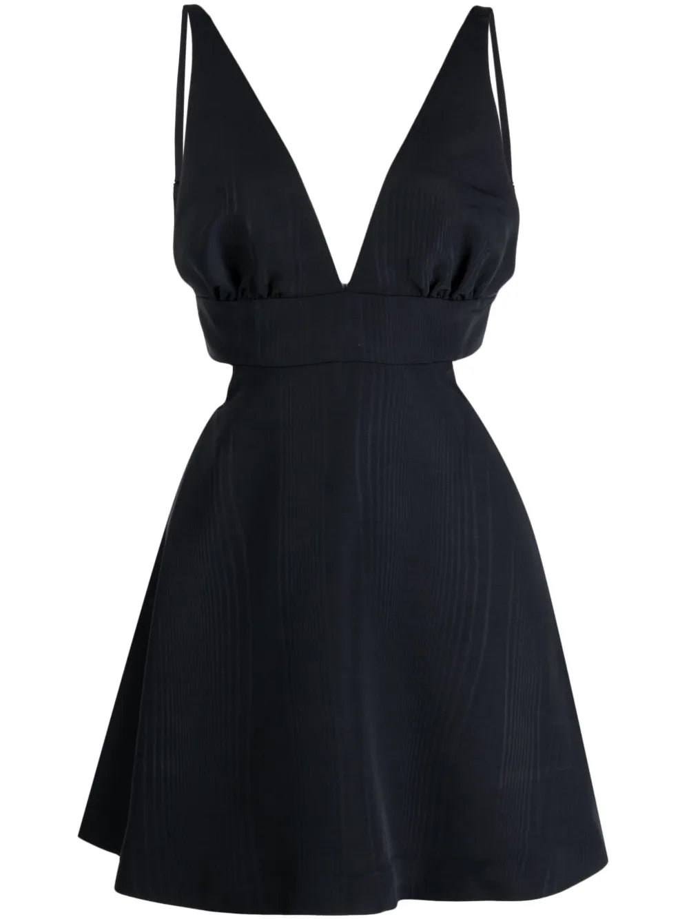 Oversize-Bow Plunging V-Neck Dress