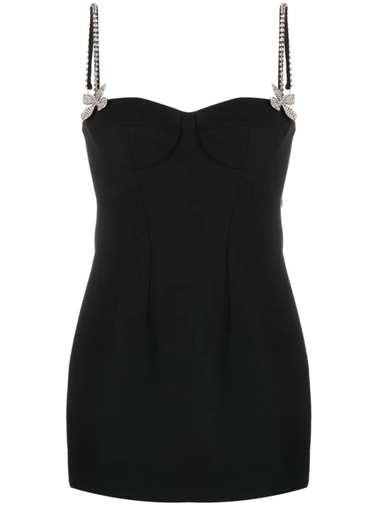 Butterfly Crystal-Embellished Mini Dress