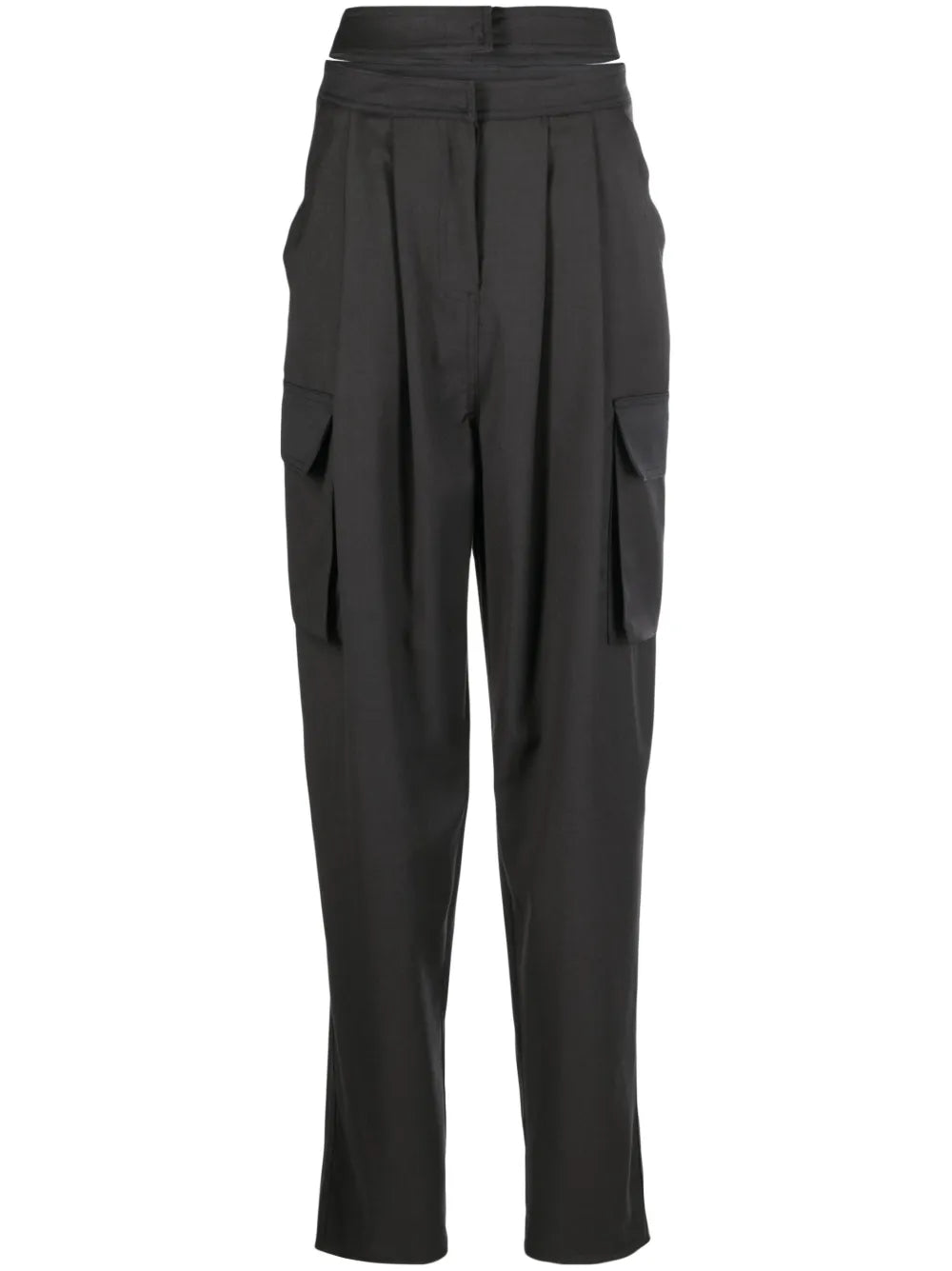 Pleated Cut-Out Cargo Trousers