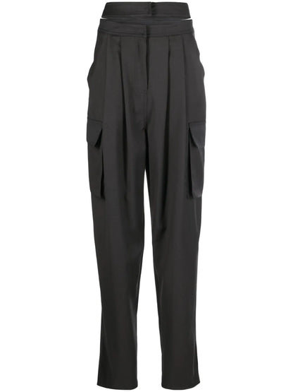 Pleated Cut-Out Cargo Trousers