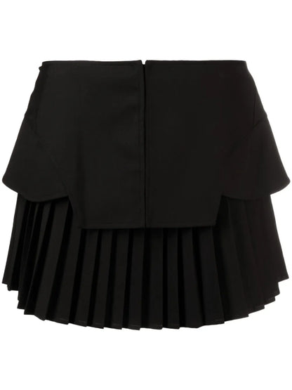 Corset-Detail Pleated Miniskirt