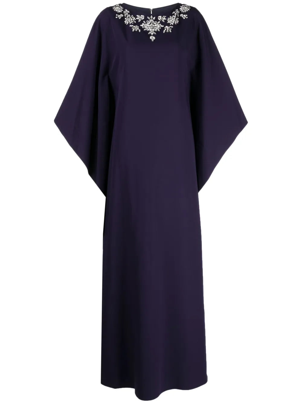 Crystal-Embellished Long-Sleeve Maxi Dress