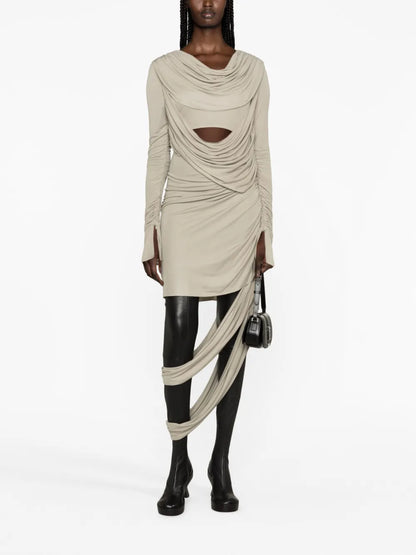 Draped Cut-Out Dress