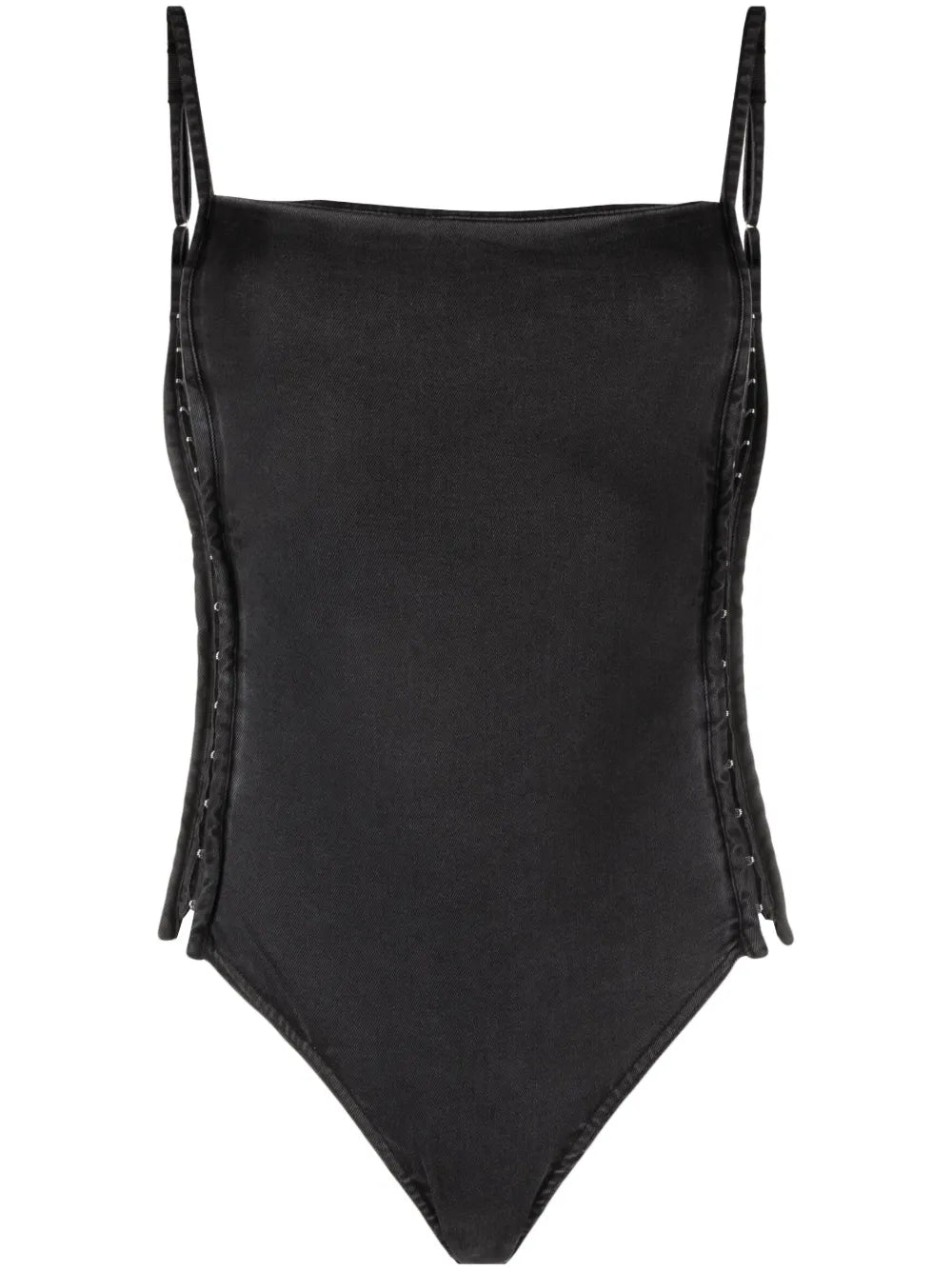 Logo-Patch Denim Bodysuit