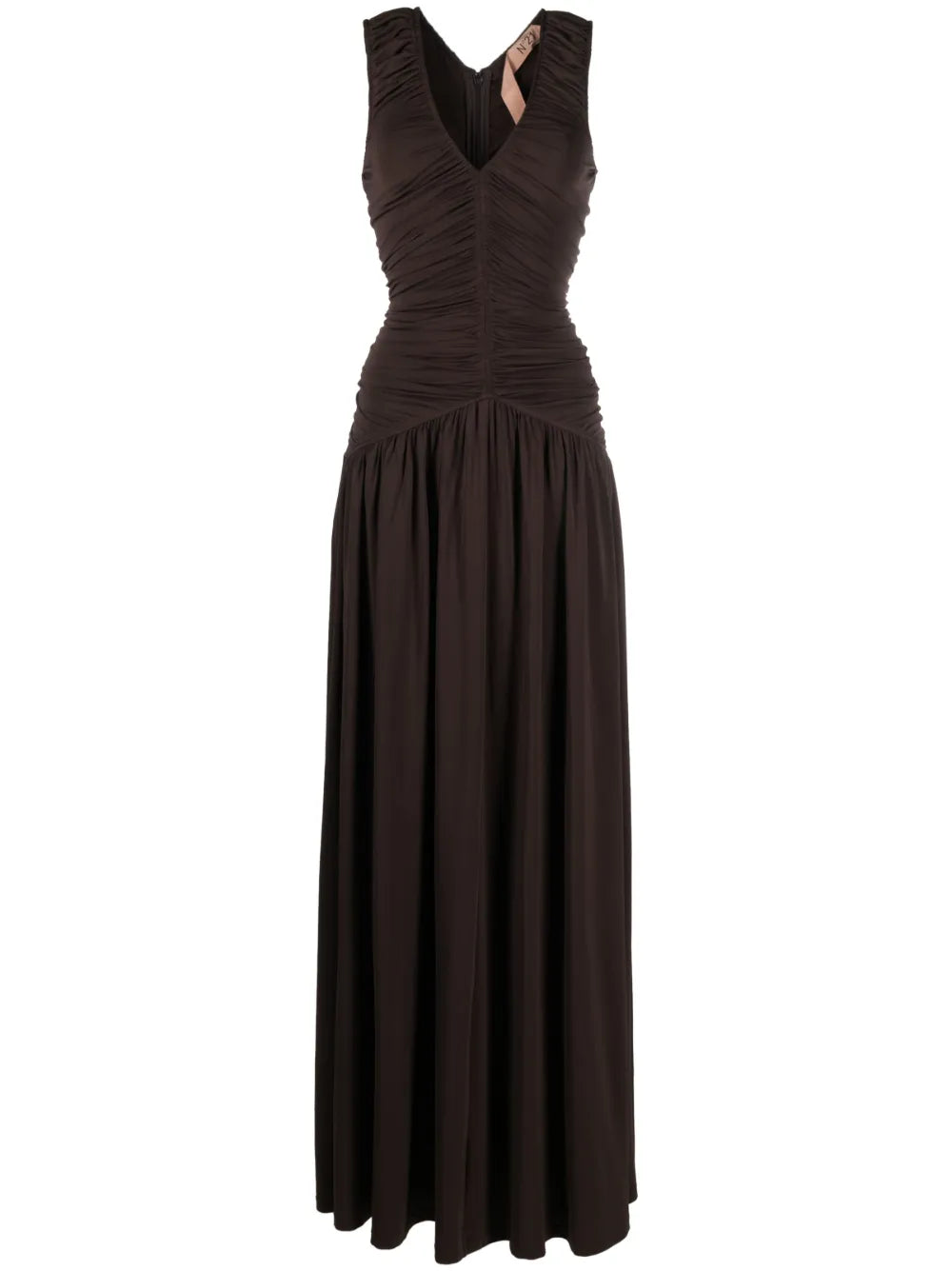 Sleeveless Ruched Long Dress