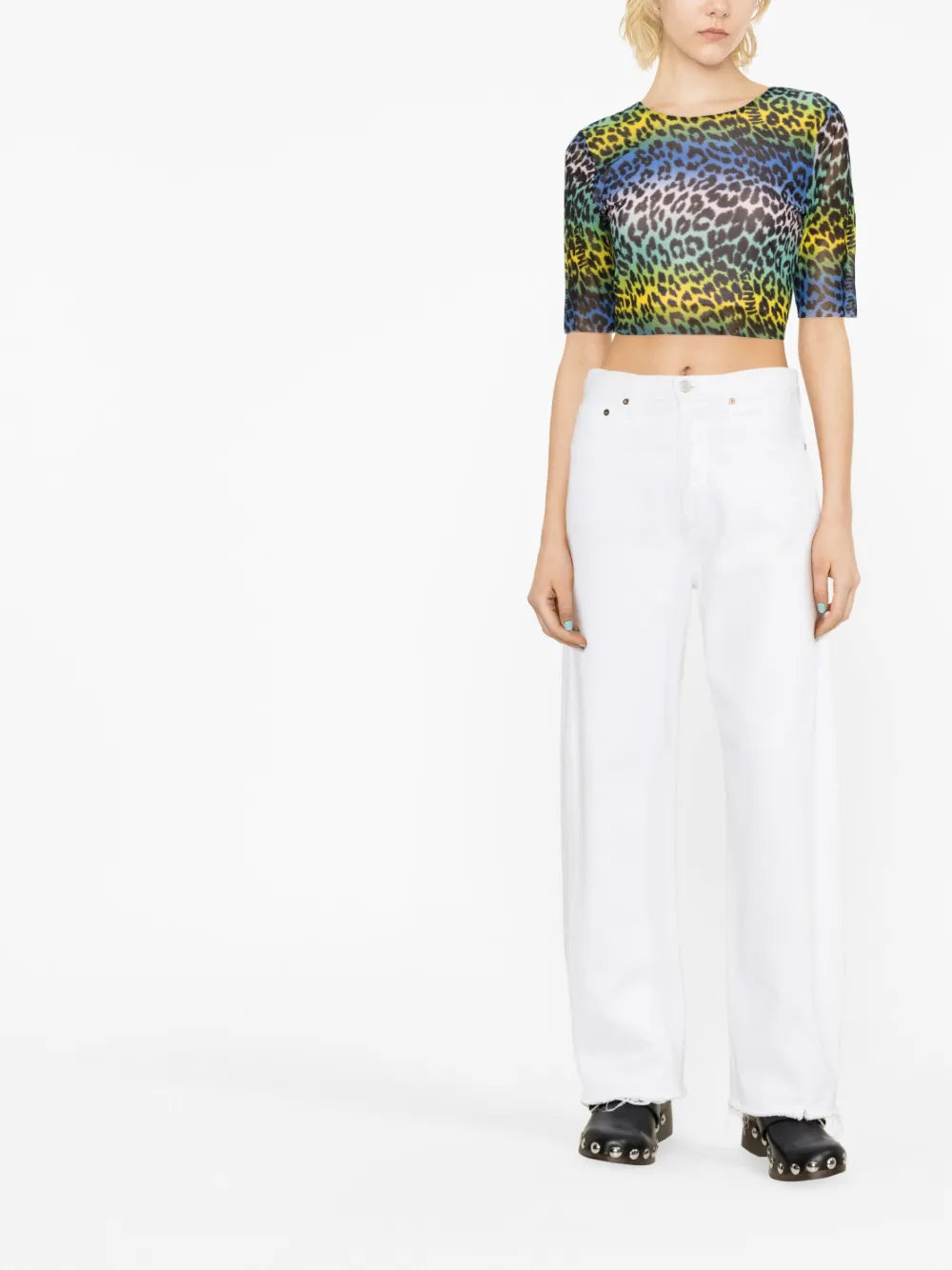 Leopard-Print Crop T-Shirt