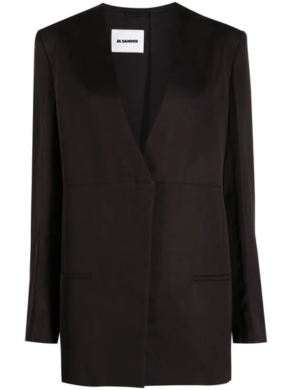 V-Neck Single-Breasted Jacket