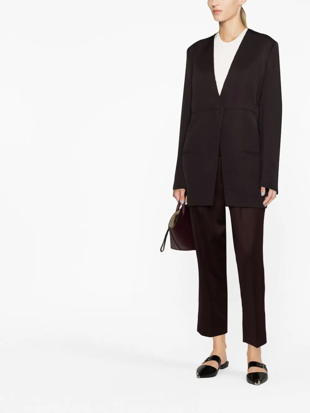 V-Neck Single-Breasted Jacket