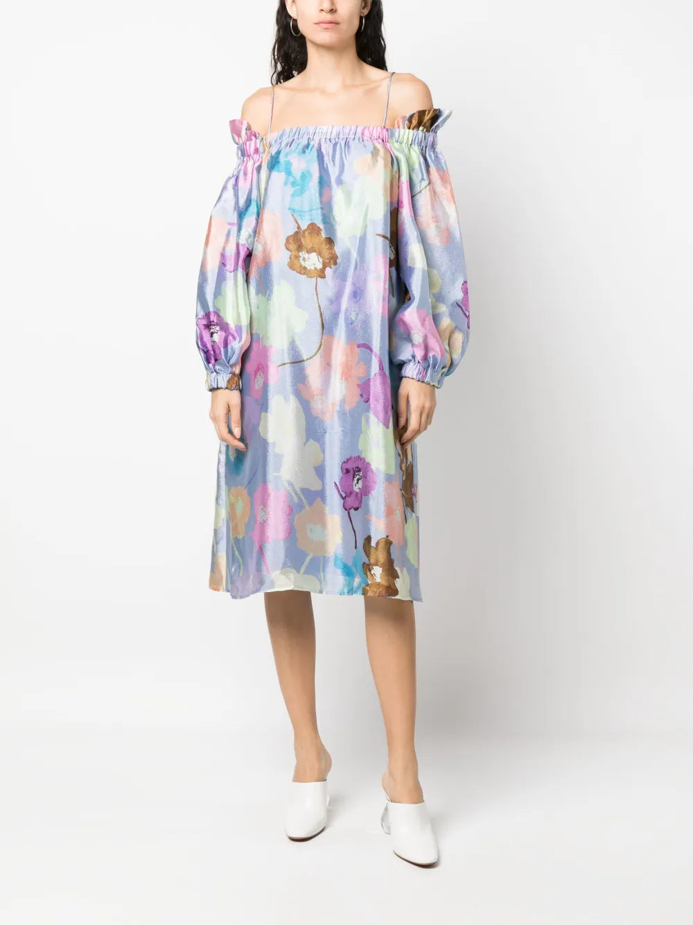 Priscilia Floral-Print Off-Shoulder Dress