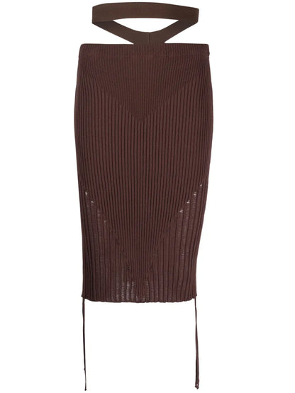 Ribbed-Knit Pencil Skirt