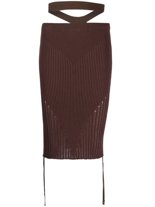 Ribbed-Knit Pencil Skirt