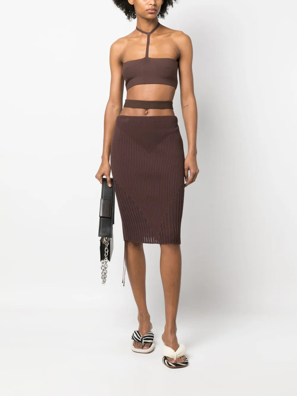 Ribbed-Knit Pencil Skirt