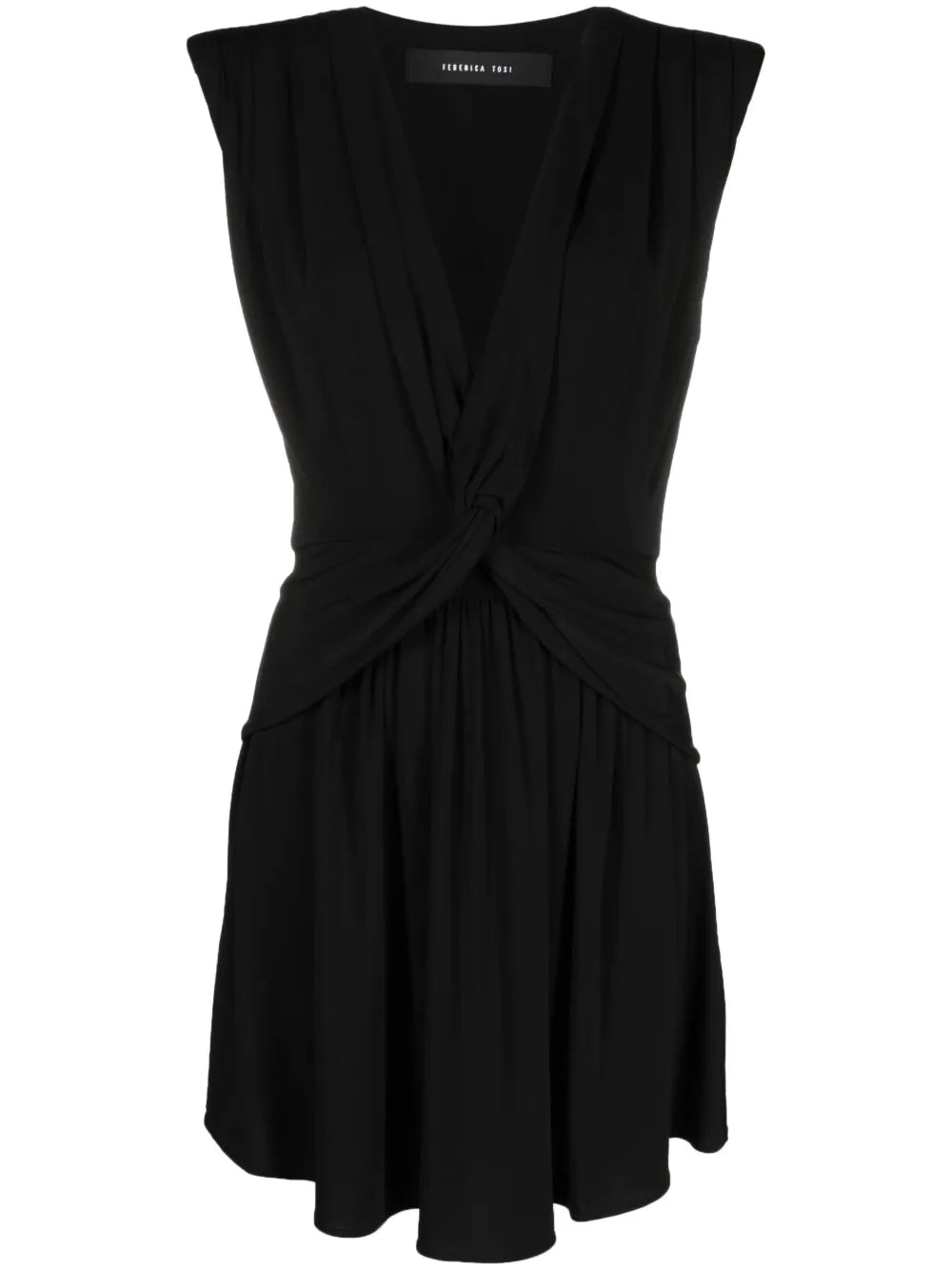 Knot-Detail V-Neck Dress