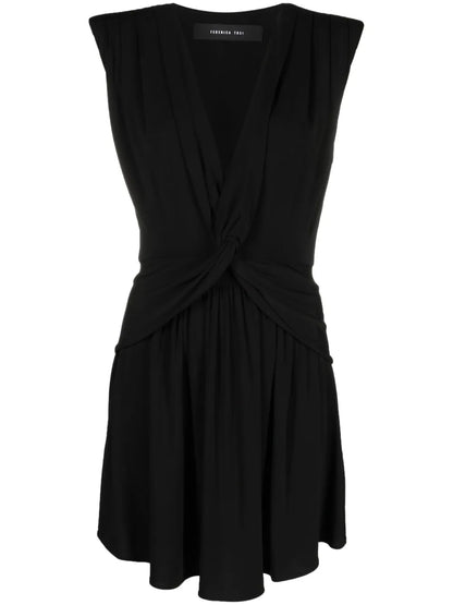 Knot-Detail V-Neck Dress