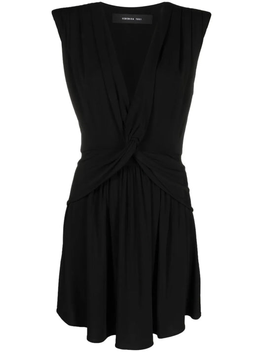Knot-Detail V-Neck Dress