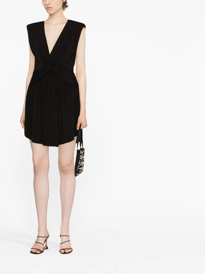 Knot-Detail V-Neck Dress