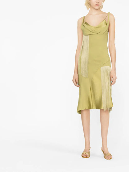 Fringe-Detail Sleeveless Dress