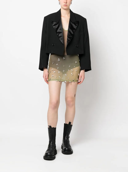 Sita Crystal-Drop Sheer Minidress