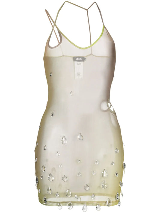 Sita Crystal-Drop Sheer Minidress