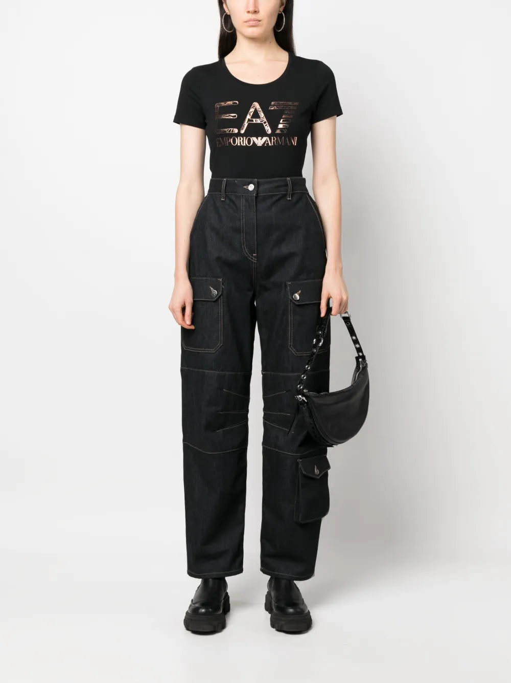 Metallic Logo-Print T-Shirt