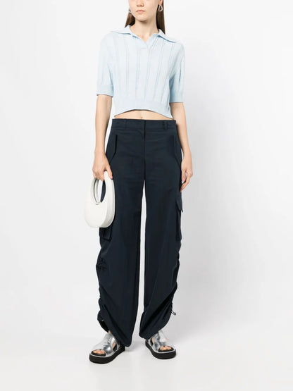 Drawstring Wide-Leg Trousers