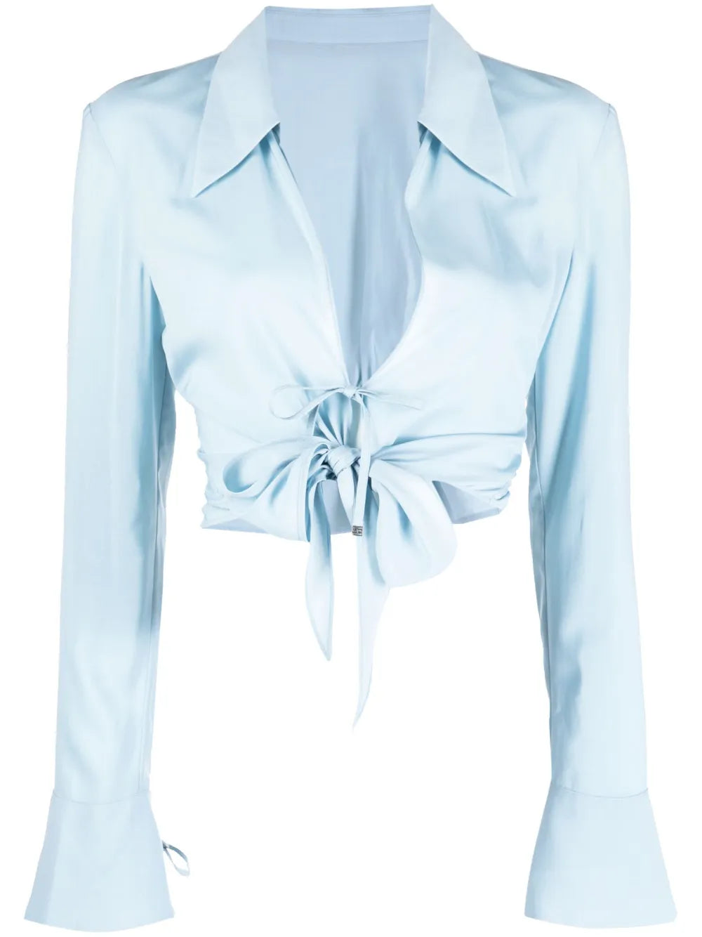 Tie-Fastening Cropped Blouse