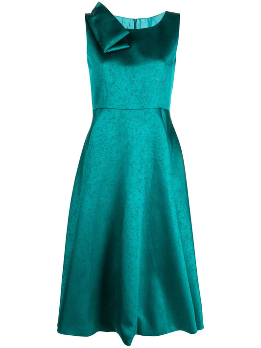 Asymmetric Draped-Detail Midi Dress