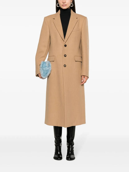 Single-Breasted Wool Coat