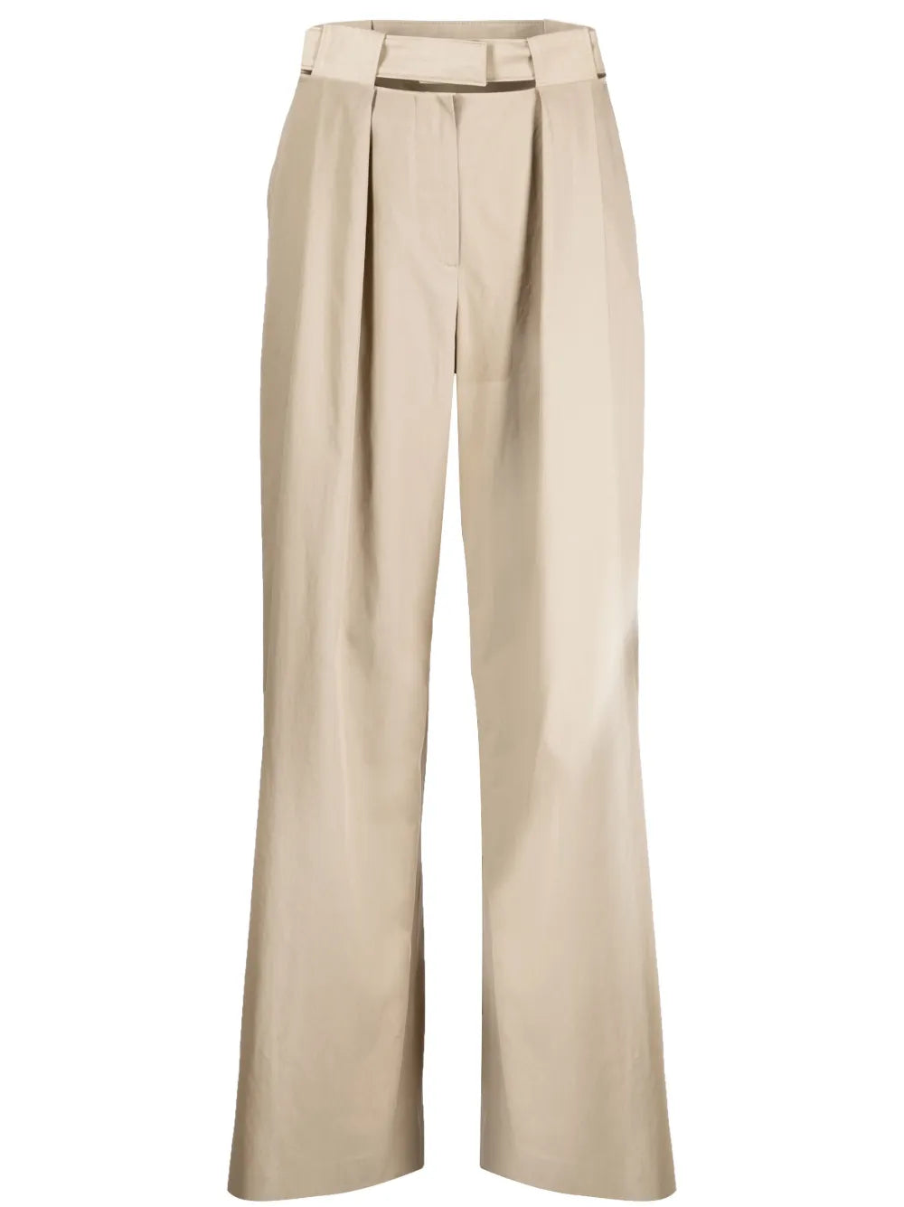Cut-Out Pleated Palazzo Pants