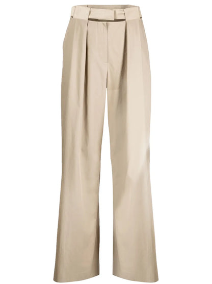 Cut-Out Pleated Palazzo Pants
