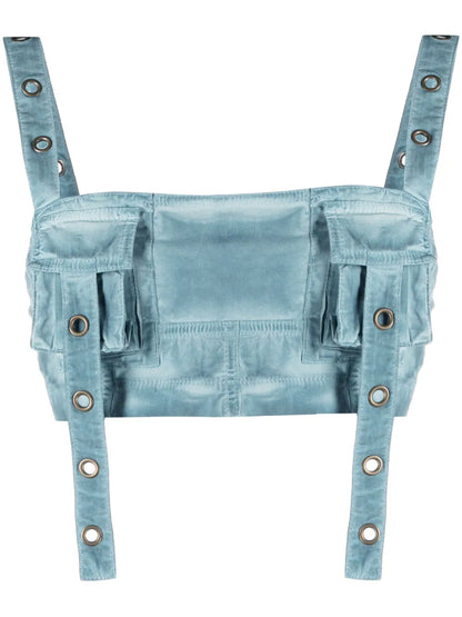 Eyelet-Detail Bandeau Top