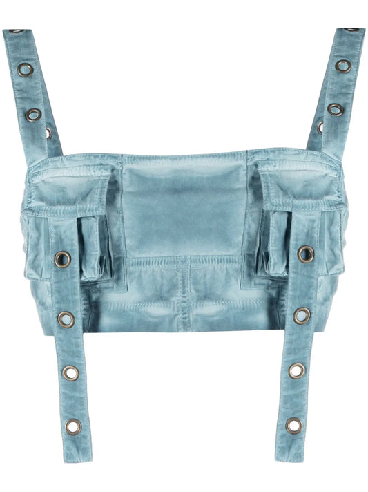 Eyelet-Detail Bandeau Top