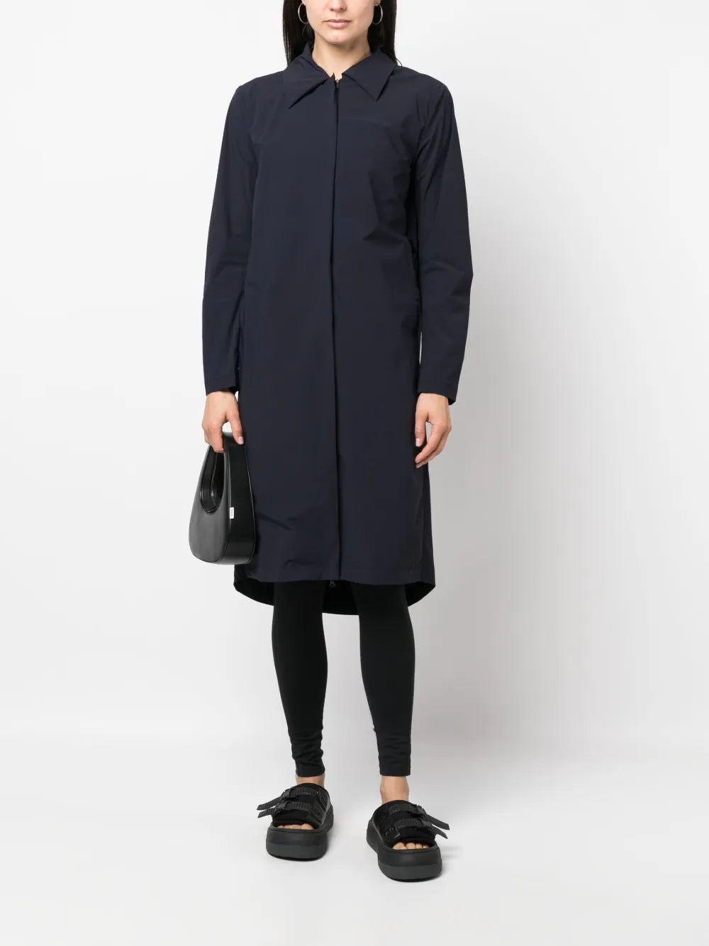 Classic-Collar Hooded Trench Coat