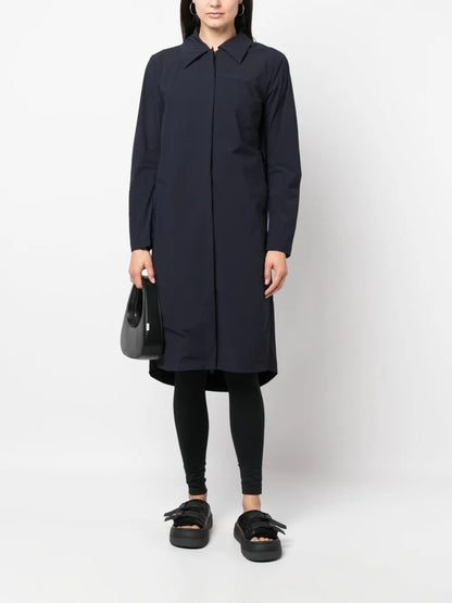 Classic-Collar Hooded Trench Coat