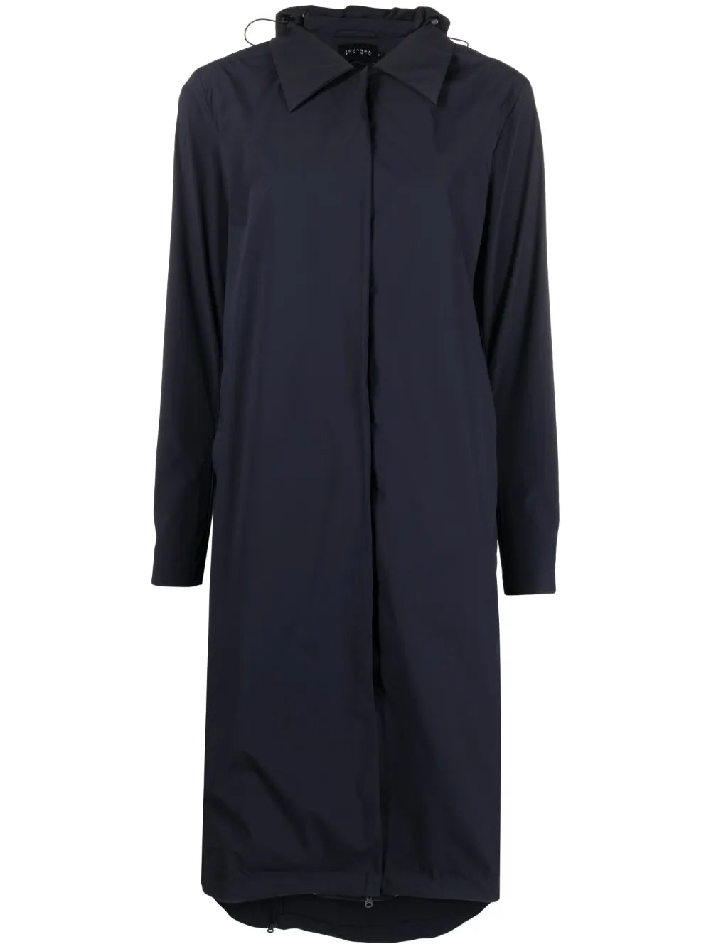 Classic-Collar Hooded Trench Coat