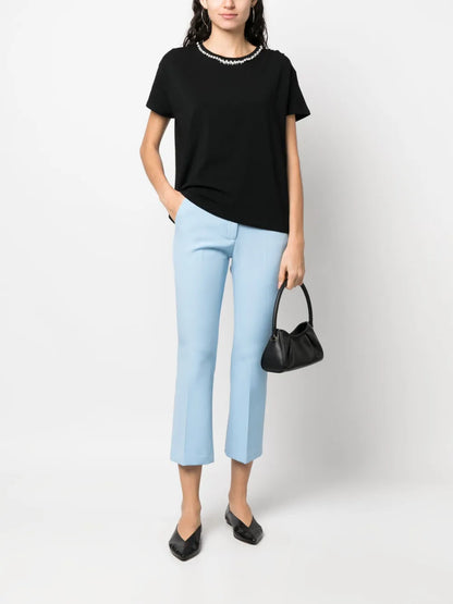 Slim-Fit Cropped Trousers