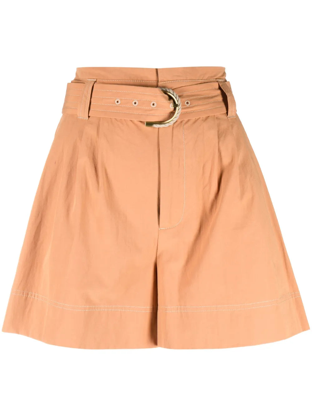 Belted High-Waist Shorts