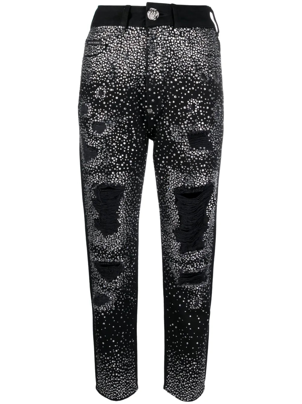 Crystal-Embellished Boyfriend Jeans