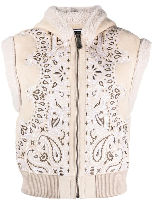 Bandana-Print Sleeveless Jacket