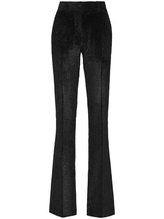 High-Waisted Corduroy Flared Trousers