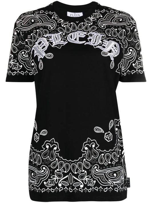 Paisley-Print Short -Sleeve T-Shirt