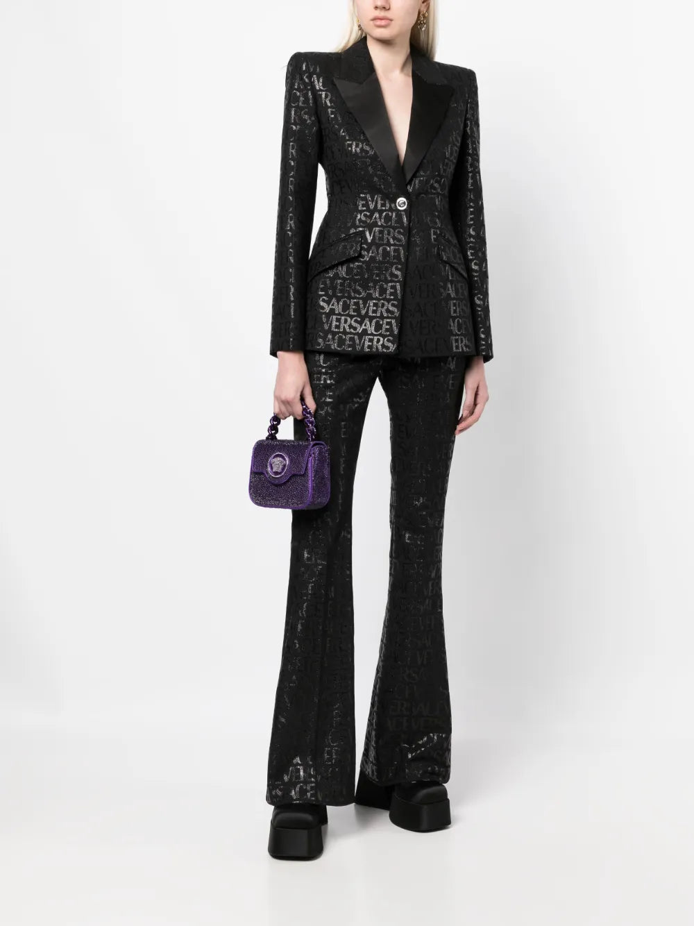 Versace Allover Flared Trousers