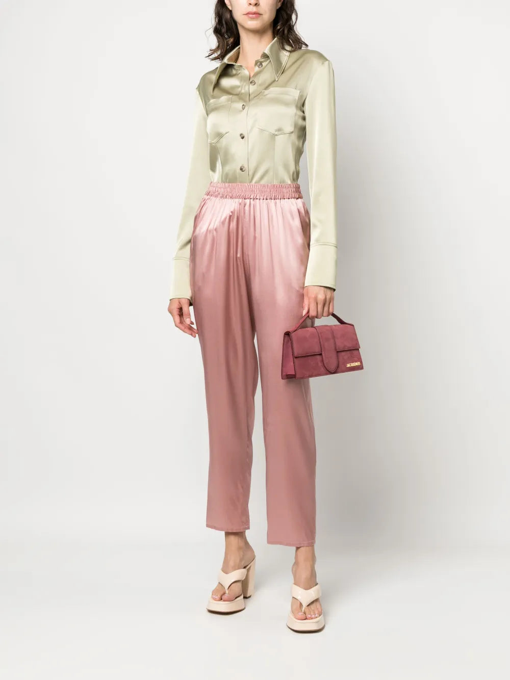 Mila Cropped Satin Trousers