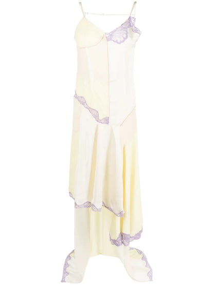 Lace-Detail Draped Dress