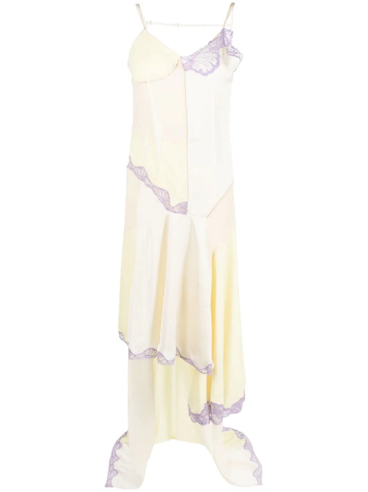Lace-Detail Draped Dress