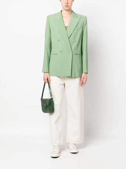 Peak-Lapels Double-Breasted Blazer