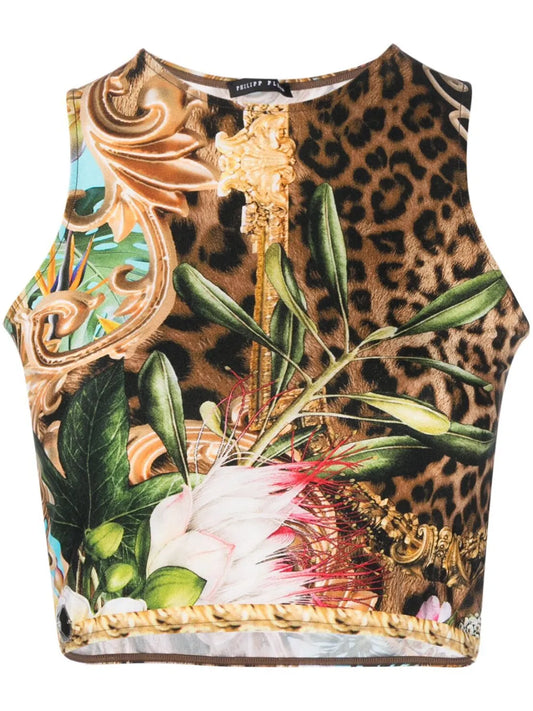 Baroque Flowers Cropped Top
